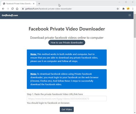 Head to the private Facebook video you want to download. Right-click on the video and select Copy video URL . Head to FBDown's private video downloader web app.